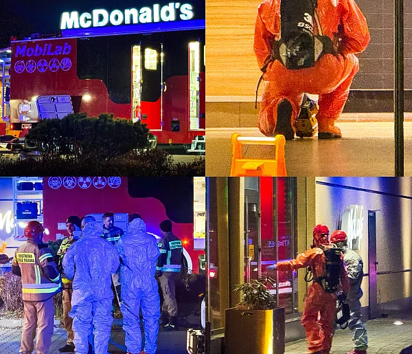 Ewakuacja McDonalds Mielec. W nocy weszli tam strażacy chemicy [FOTO, WIDEO]-102341