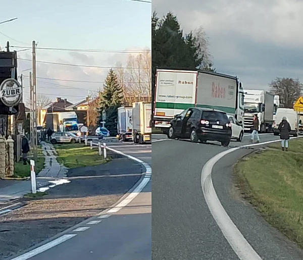 Dwa wypadki pod miastem, spore korki-102392