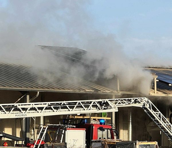 Pożar zakładu w Trzcianie. Akcja gaśnicza-103503