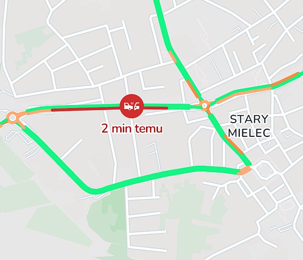 Korkuje się mielecka starówka, kolizja na Alei Jana Pawła II-103638