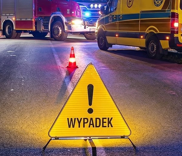 Zderzenie osobówki z koparką, wieczorna akcja służb