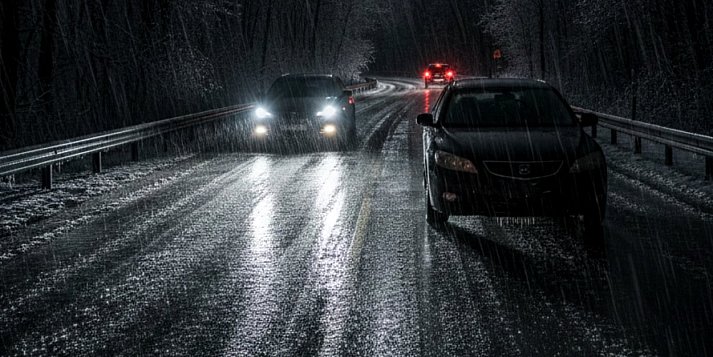 Gołoledź na drogach: wypadek w Przecławiu