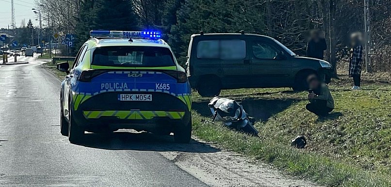 Wypadek z udziałem motocyklisty na ul. Padykuły. Nastolatek w szpitalu
