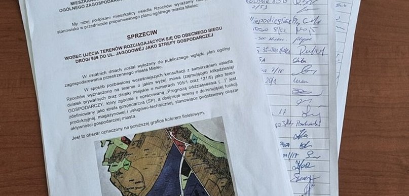 Mieszkańcy Rzochowa zbierają podpisy przeciwko zmianom w planie miasta
