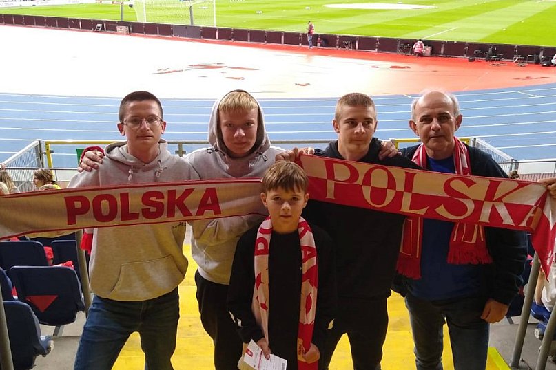 Mieleccy kibice na meczu Polska - Finlandia