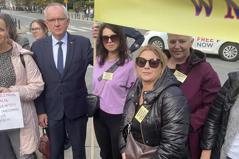 Mielecki WTZ na proteście w Warszawie