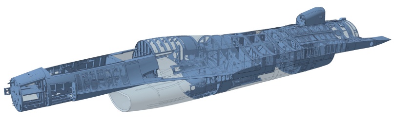 Cyfrowa makieta kadłuba samolotu F-16 Block 70/72.